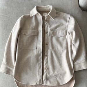 NWT H&M Cream Button-Up Shirt Jacket/Shacket
